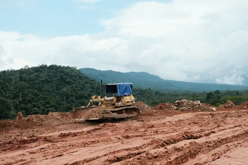 Bulldozer grading a building site